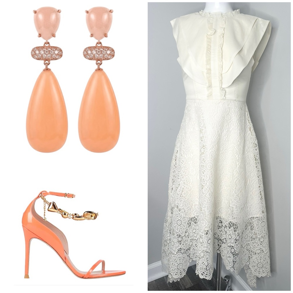 VGU Elegant Cream Lace Dress- NWT-SMALL